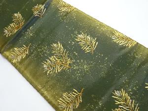 リサイクル　散らし箔　松葉模様刺繍袋帯